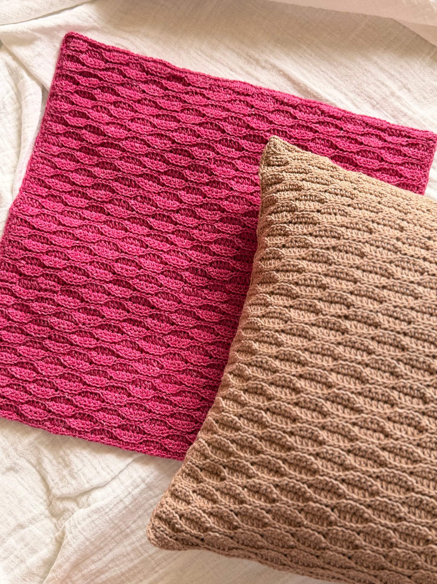 Textured Cushion Cover - Raised Waves Fuchsia