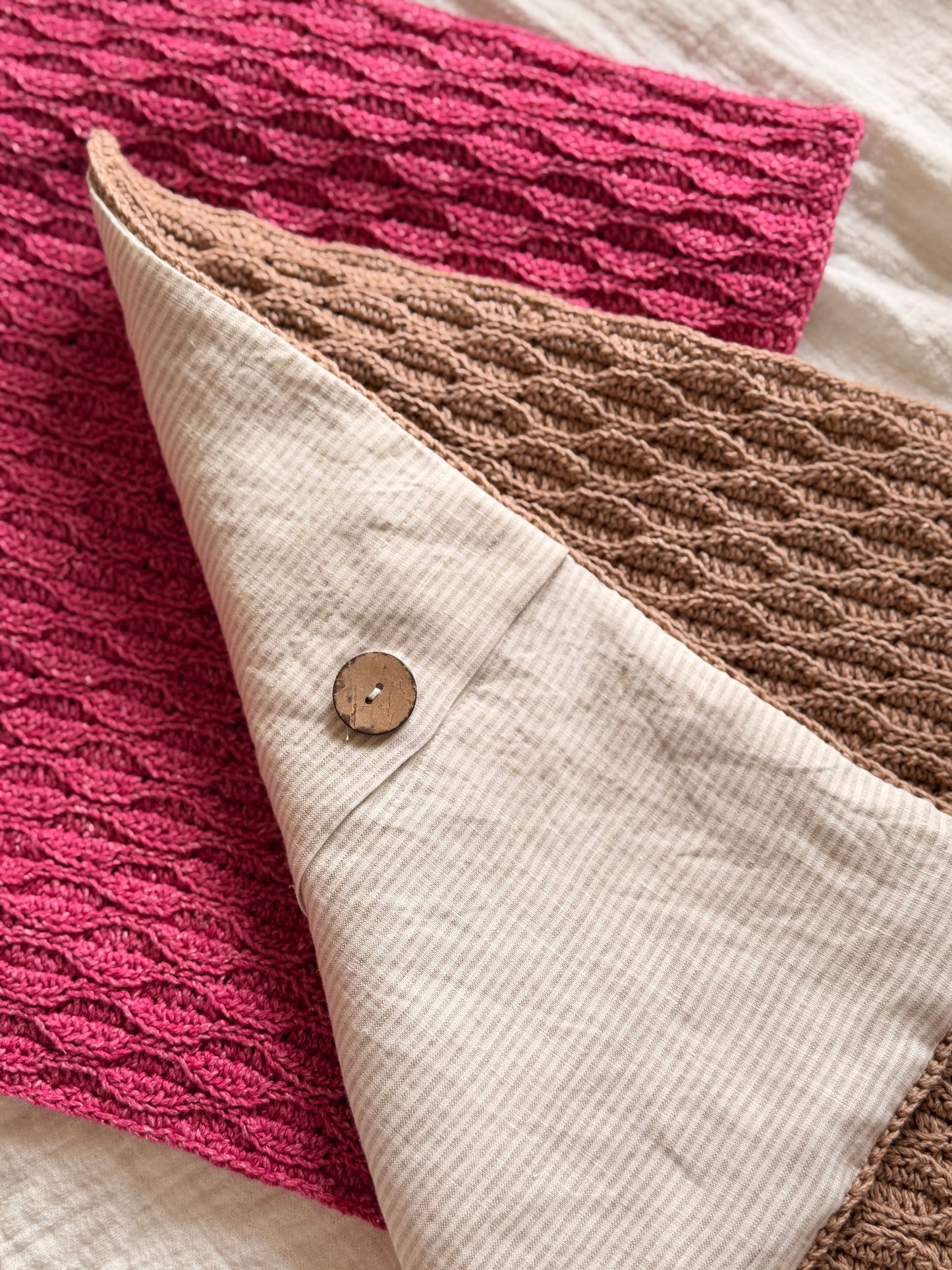 Textured Cushion Cover - Raised Waves Mocha
