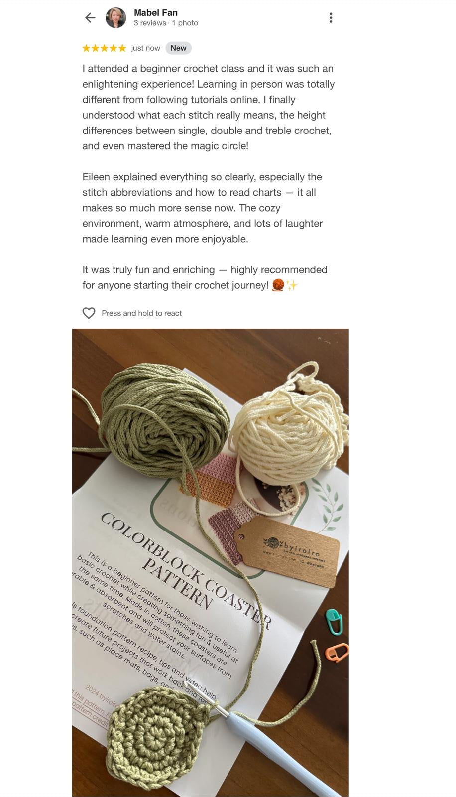 CROCHET LESSON - Private 1-1