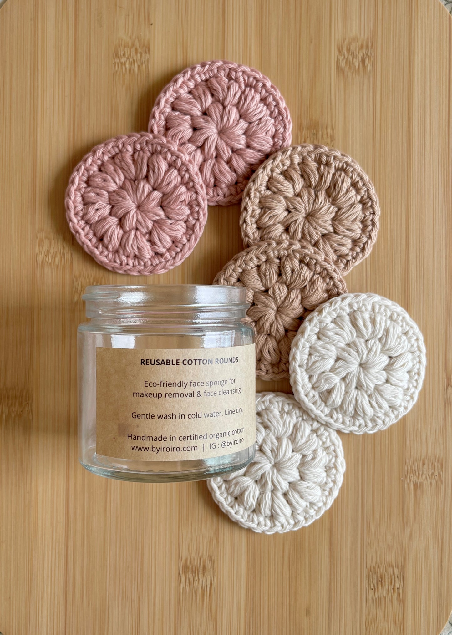 Reusable Cotton Rounds (Jar of 6)