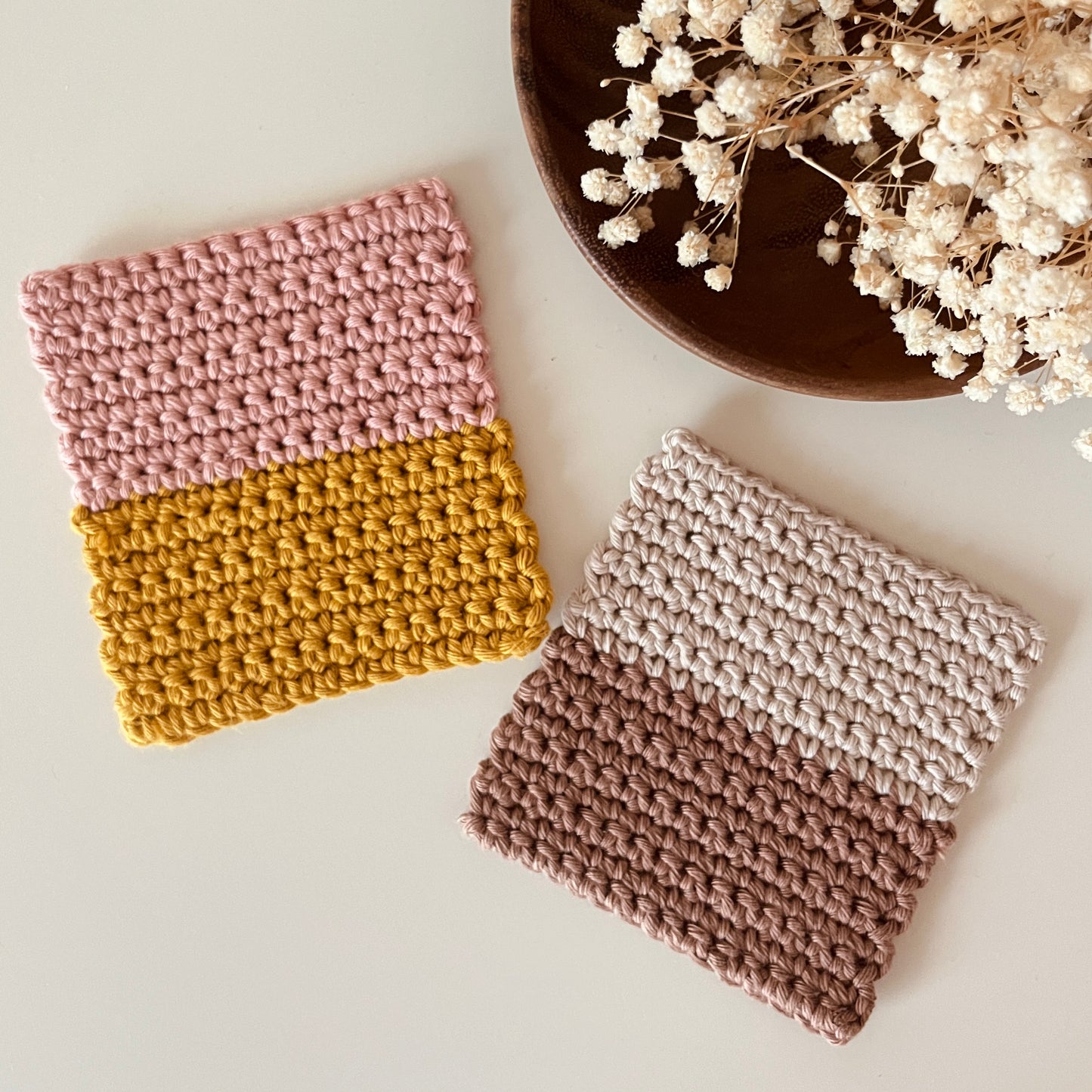 CROCHET LESSON - Beginner Colorblock Coaster