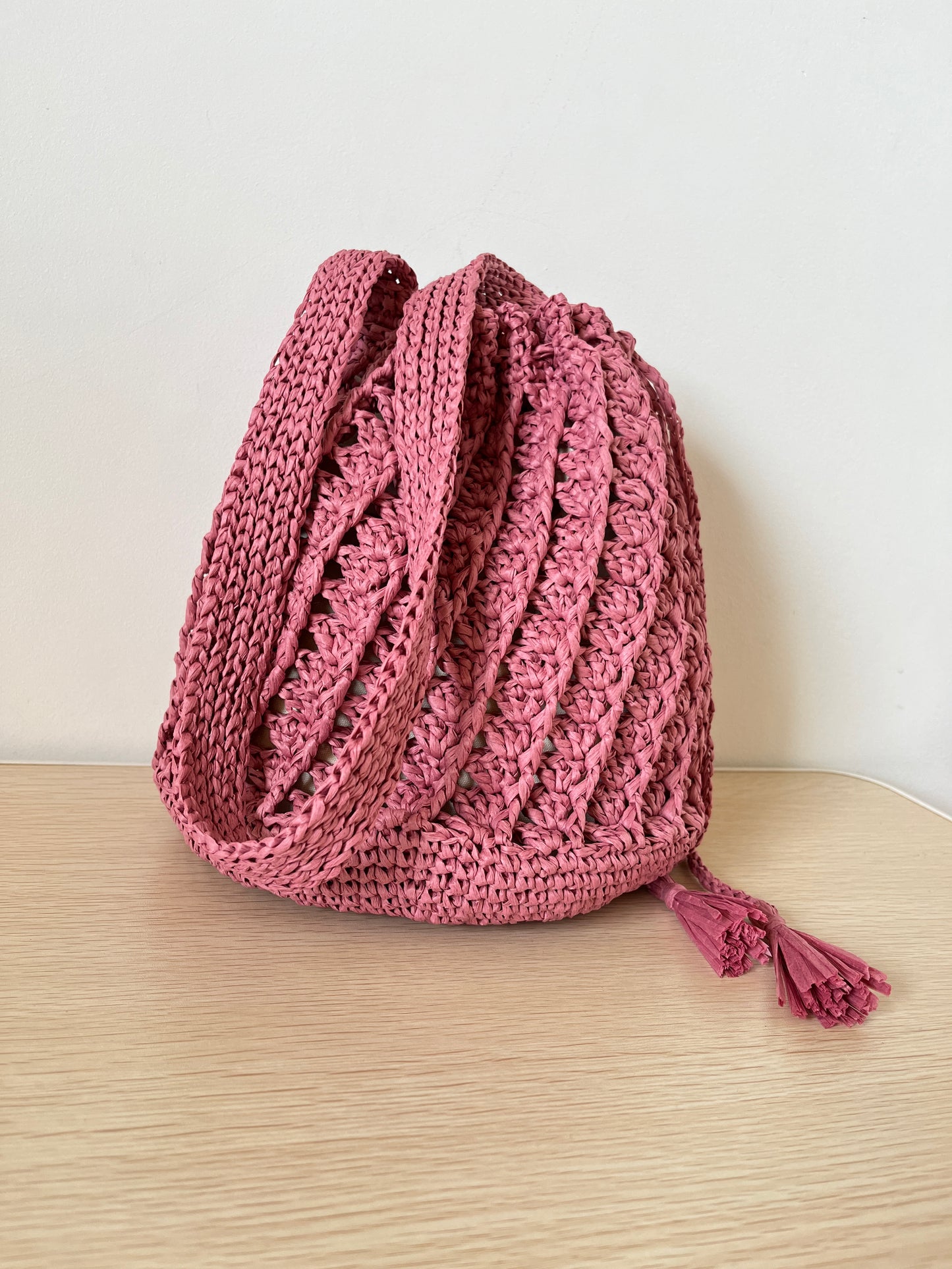 CROCHET PATTERN - Mori Drawstring Bucket Bag