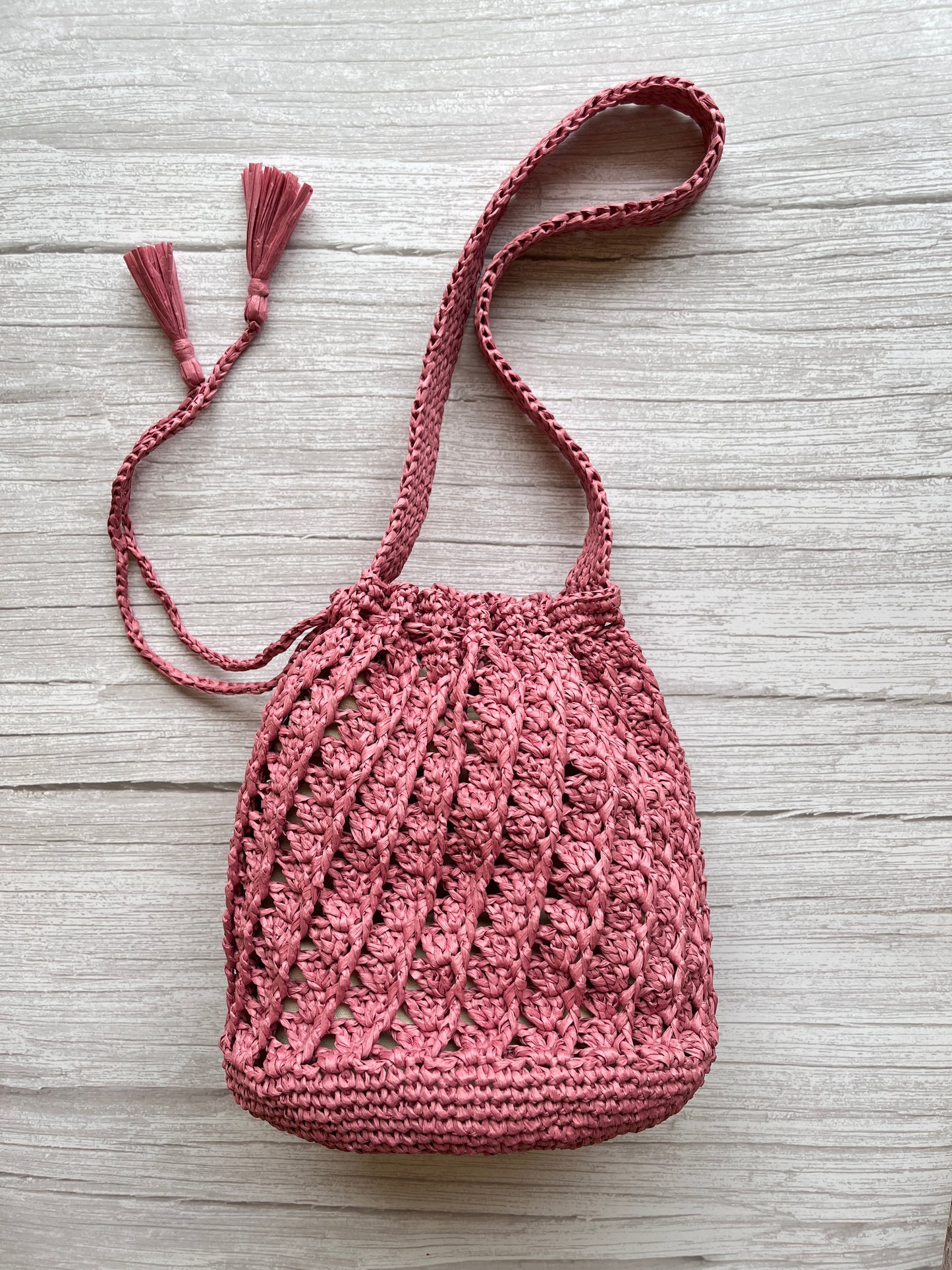 CROCHET PATTERN - Mori Drawstring Bucket Bag