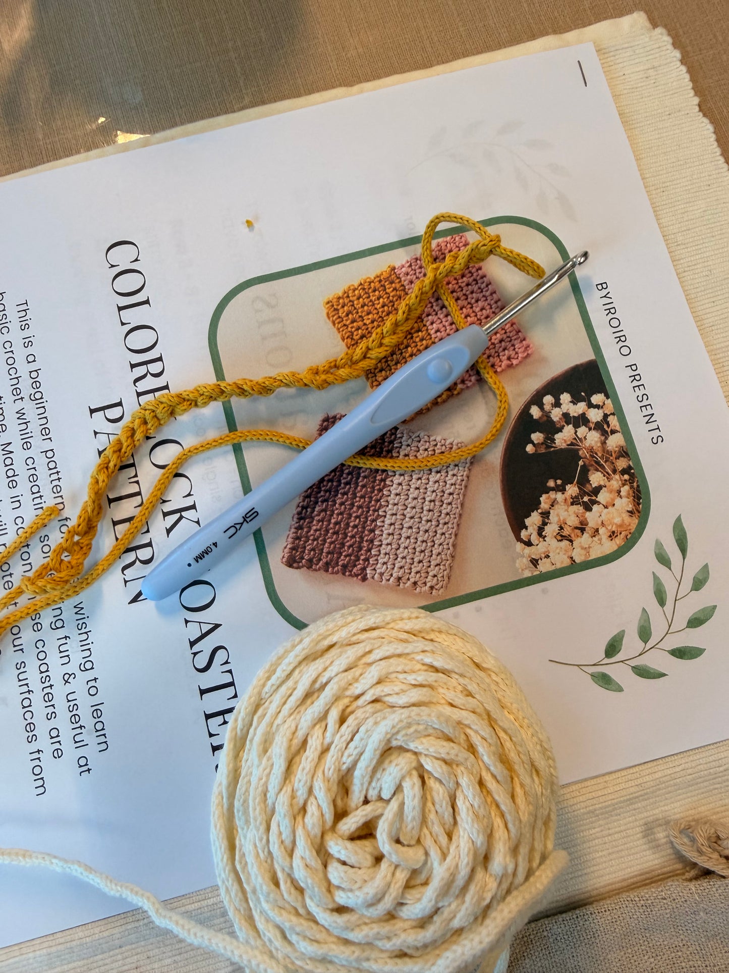 CROCHET LESSON - Beginner Colorblock Coaster