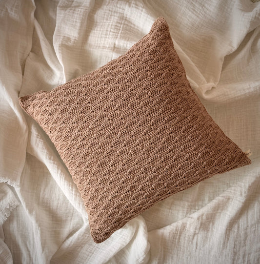 Textured Cushion Cover - Raised Waves Mocha