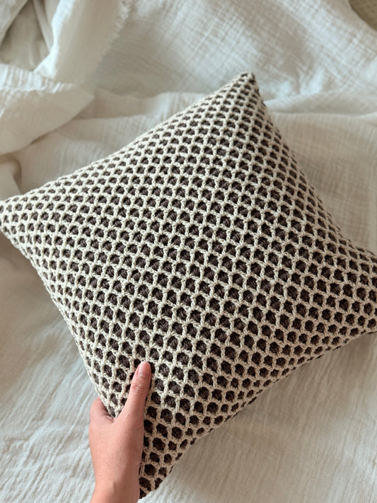 Textured Cushion Cover - Honeycomb Brown