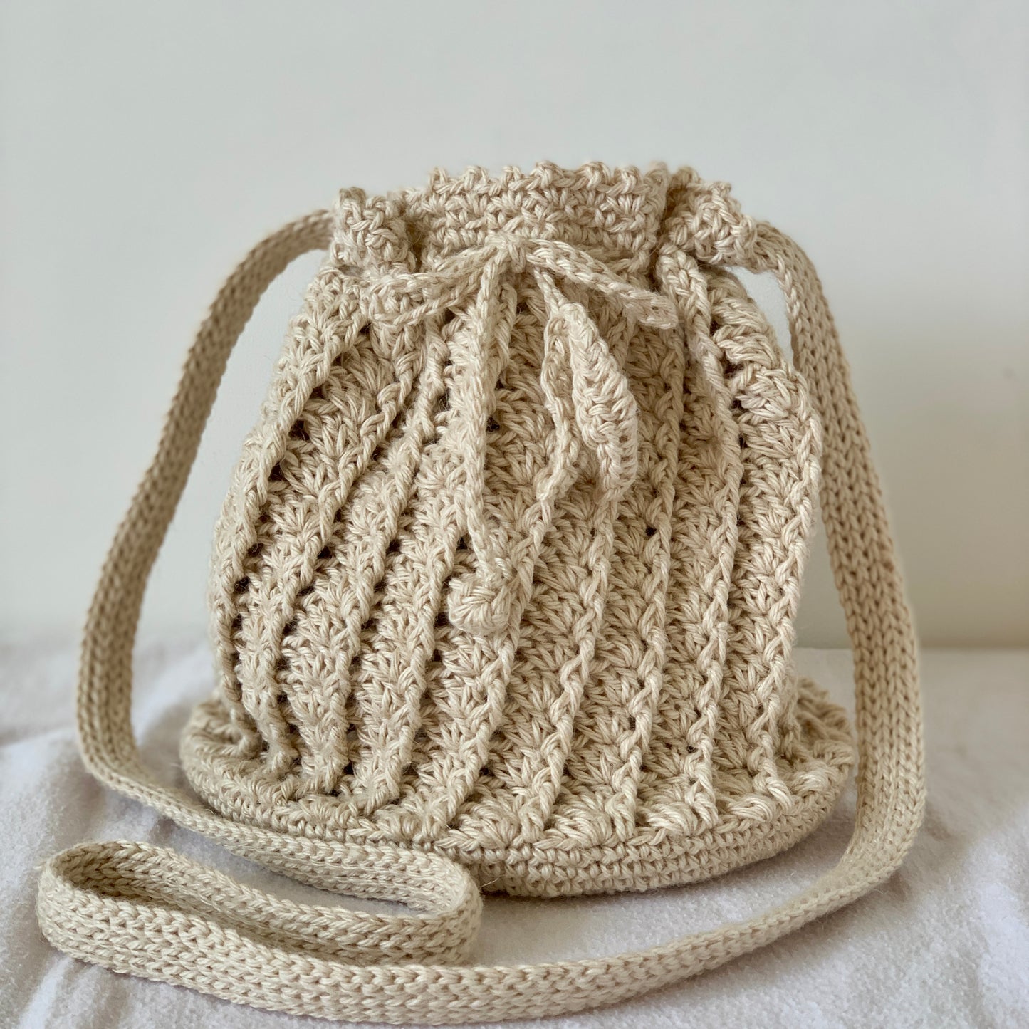 CROCHET PATTERN - Mori Drawstring Bucket Bag