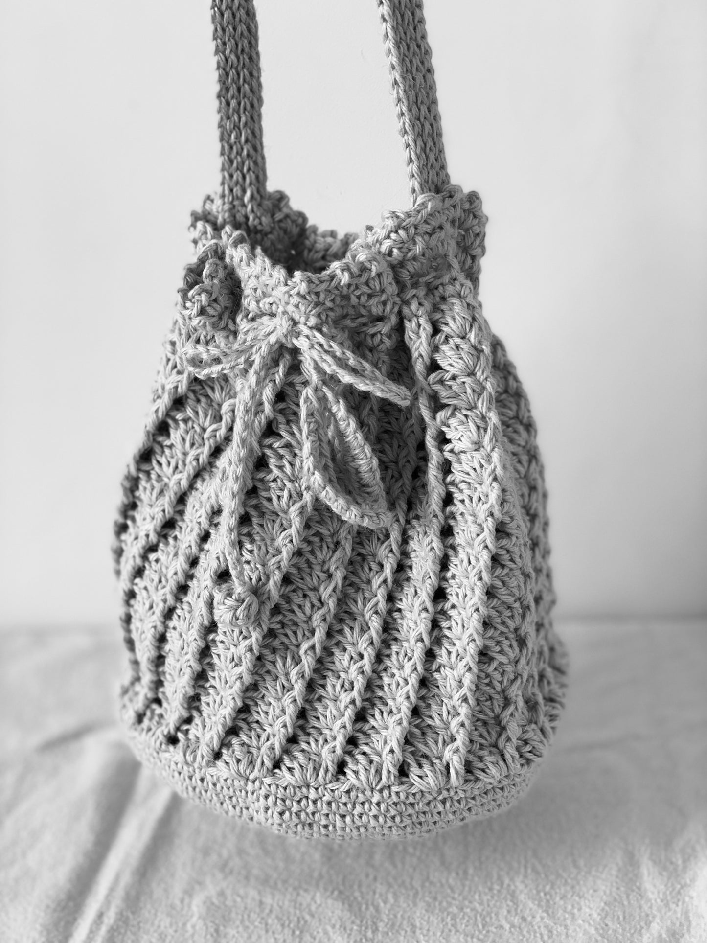 CROCHET PATTERN - Mori Drawstring Bucket Bag
